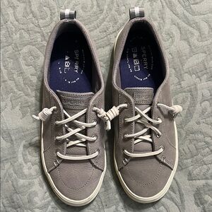 Sperry Gray Boat Shoes with Suede Finish